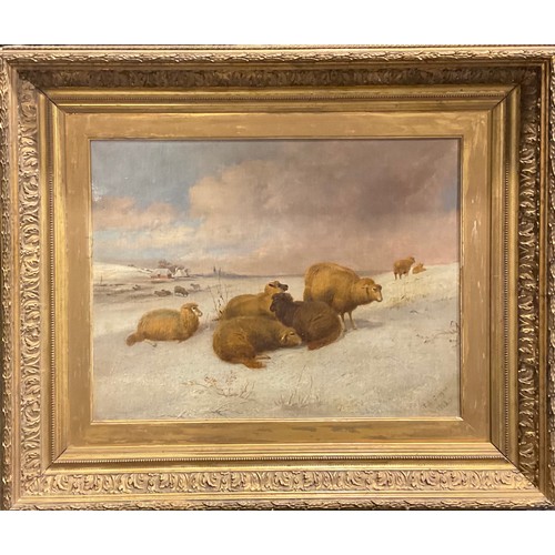 1093 - Thomas Sidney Cooper (1803-1902)
Sheep in Winter
signed, dated 1868, oil on canvas, 33cm x 43.5cm