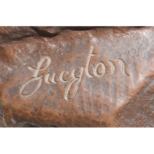 1644 - G. Gueyton, after, a brown patinated bronze figure, French Sailor, 65cm high