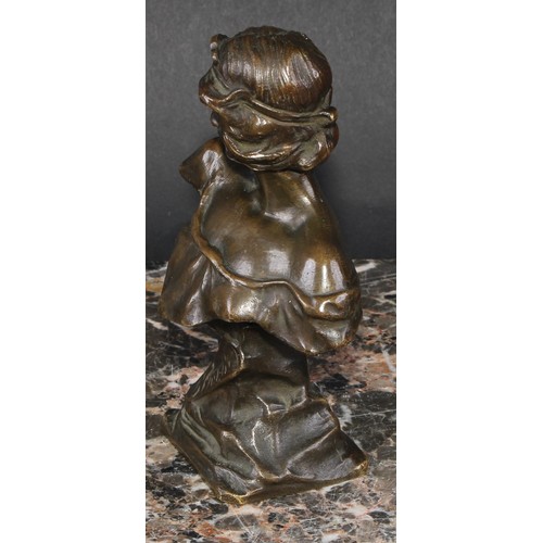 1510 - French School (early 20th century), a brown patinated bronze bust, of an Art Nouveau beauty, Nymphe,... 