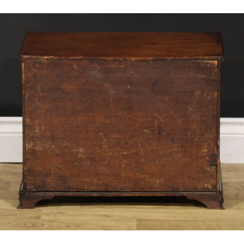 1572 - Miniature Furniture - a Chippendale period mahogany chest, of two short and three long graduated dra... 