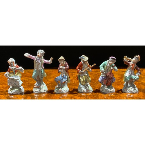 256 - A Dresden twelve-piece monkey band, after the Meissen originals, in animated poses, playing various ... 