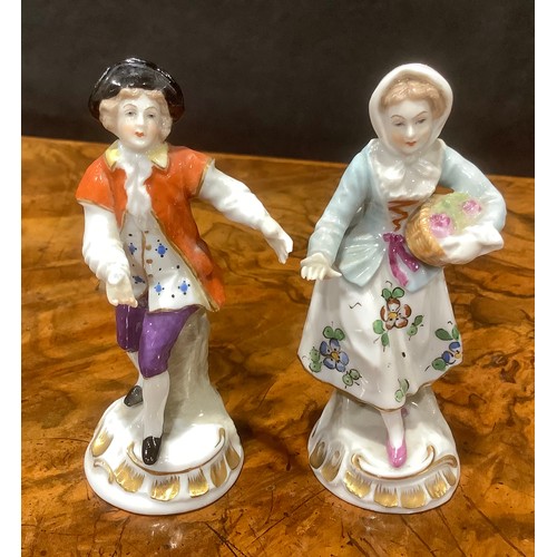 254 - A 19th century Meissen porcelain figure group, The Apple Pickers, modelled with mother and three chi... 