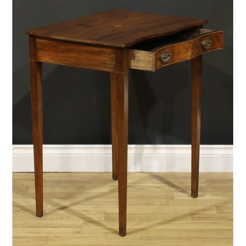 1251 - A 19th century mahogany serpentine side table, of small and neat proportions, slightly oversailing t... 