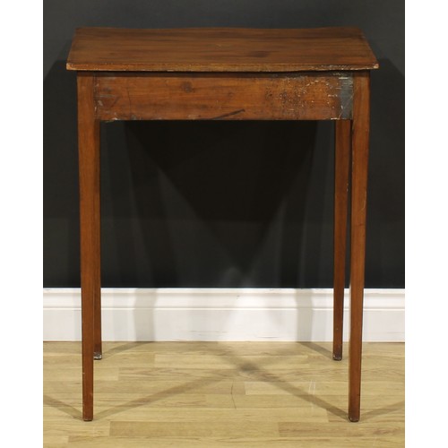 1251 - A 19th century mahogany serpentine side table, of small and neat proportions, slightly oversailing t... 