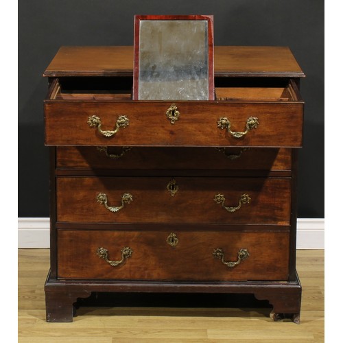 2071 - A George III mahogany discernible bachelor’s chest, rectangular top with moulded edge above four lon... 