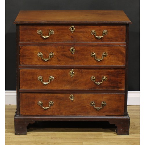 2071 - A George III mahogany discernible bachelor’s chest, rectangular top with moulded edge above four lon... 