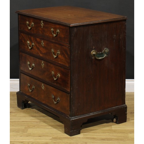 2071 - A George III mahogany discernible bachelor’s chest, rectangular top with moulded edge above four lon... 