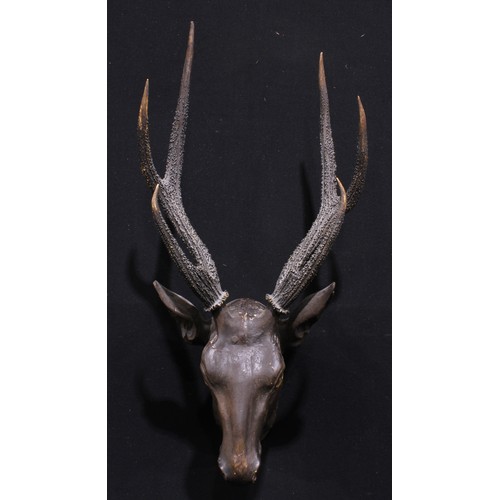 2220 - Faux Taxidermy - a 19th century Alpine Black Forest sculptural carving, as a stag or roebuck, natura... 