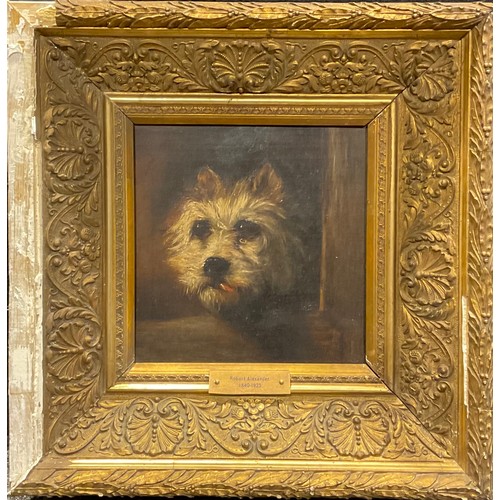 957 - Attributed to Robert Alexander (1840 - 1923), study of a terrier looking out from a window, unsigned... 