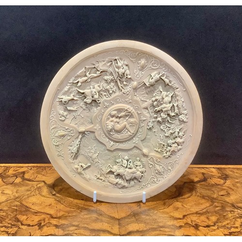 2039 - A Grand Tour lava cameo plaque, carved in relief with scenes from the myth of Diana and Actaeon, 19.... 