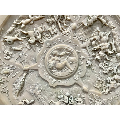 2039 - A Grand Tour lava cameo plaque, carved in relief with scenes from the myth of Diana and Actaeon, 19.... 