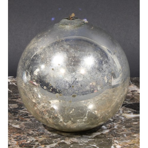 2092 - Folklore, Superstition and Witchcraft - a 19th/early 20th century mercury-silvered witch's ball, 12c... 