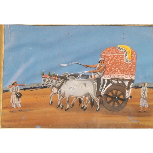 1036 - Indian School (19th century)
Ox Drawn Cart
watercolour and gouache on mica, 13cm x 17.5cm