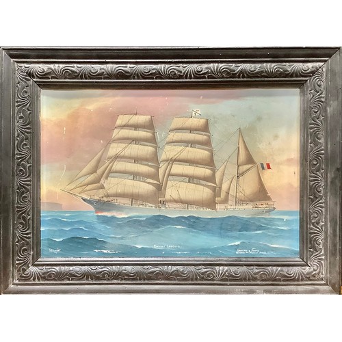 2045 - K A Borset*L (Marine School, early 20th century)
A Ship in Full Sail, Ernest Legouve
signed, dated 1... 