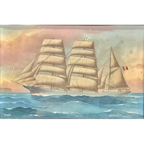 2045 - K A Borset*L (Marine School, early 20th century)
A Ship in Full Sail, Ernest Legouve
signed, dated 1... 