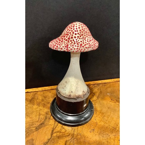 2354 - Natural History - Mycology - a painted model of fungus specimen, mounted for display, 14cm high