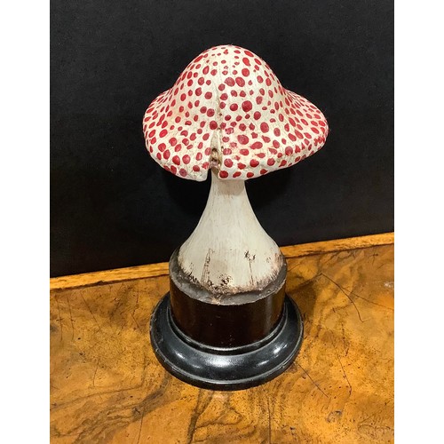 2354 - Natural History - Mycology - a painted model of fungus specimen, mounted for display, 14cm high