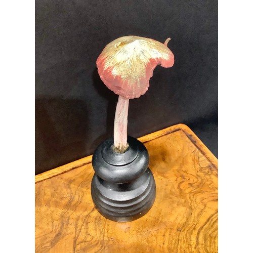 2367 - Natural History - Mycology - a painted model of fungus specimen, mounted for display, 22cm high