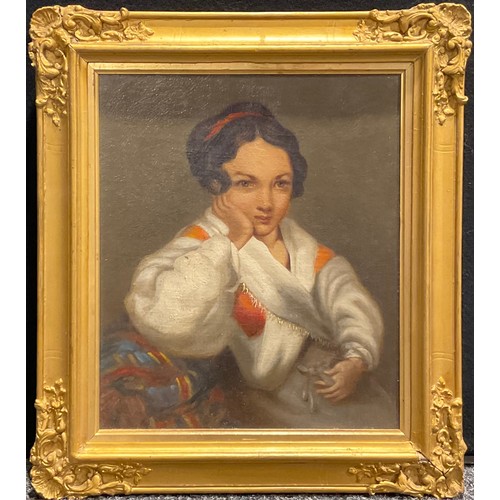 1011 - Continental School (19th century)
portrait of a young girl
oil on canvas, 34cm x 29cm