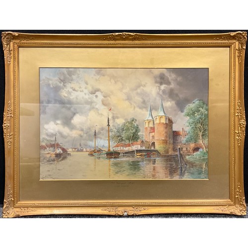 1043 - Louis Van Staaten (1836-1909)
Old Watergate, Delft
signed, watercolour, 40cm x 60cm