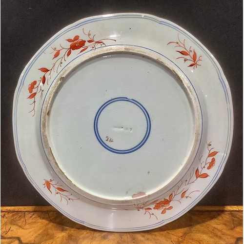 128 - A early 19th century Spode Church Gresley pattern part dessert service, the field painted with flowe... 