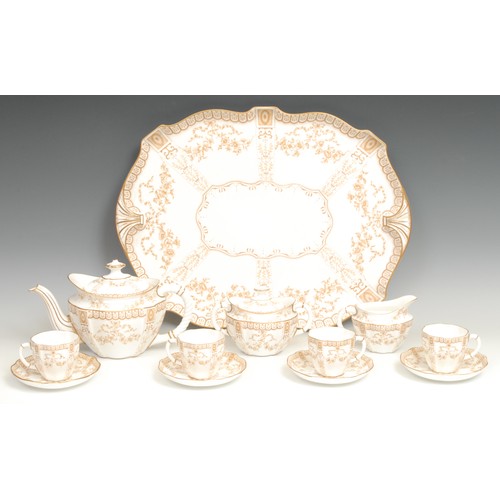 226 - A Royal Crown Derby 3145 pattern cabaret set on tray, comprising teapot, sucrier and cover, milk jug... 