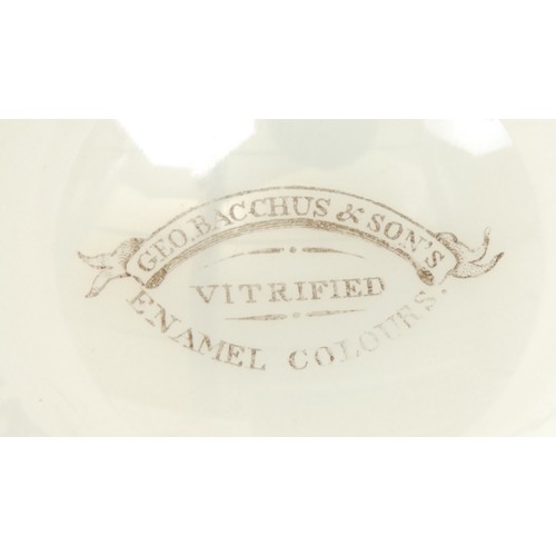 291 - A George Bacchus and Sons vitrified opaque white glass pedestal bottle vase, monochrome engraved wit... 