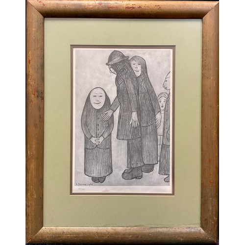 1101 - L.S. Lowry, after, by Henry Dom galleries, Family discussions, limited edition number 145 of 850, bl... 