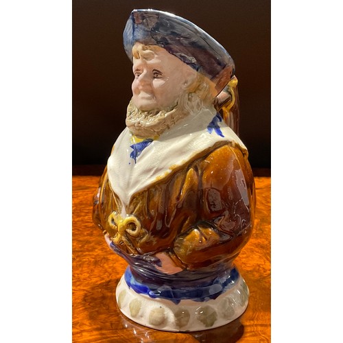 98 - A late 19th century Wemyss pottery character jug, moulded as the Jolly Sailor, decorated in polychro... 