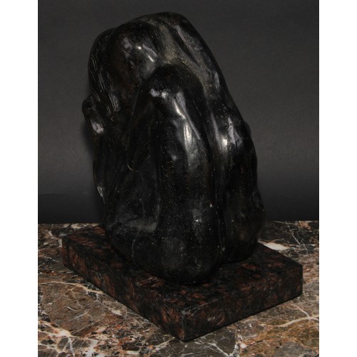 2129 - Modern School, a sculpture, abstract female form, marble base, 25.5cm high