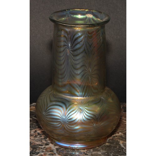 331 - An Art Nouveau iridescent glass vase, probably Loetz, 12.5cm high, c.1910