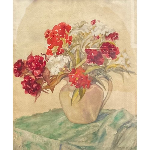 1142 - V Bell
Still Life, flowers in a jug
bears signature, watercolour, 32.5cm x 26.5cm