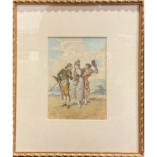 1048 - Morelli, Italian (19th century)
Rival Suitors
signed, dated 1880, watercolour, 24.5cm x 17.5cm