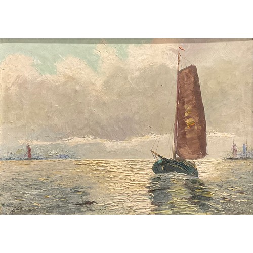 1060 - Dutch School (early 20th century)
maritime scene, Boats off the Coast
signed VEGT?, oil on canvas, 4... 