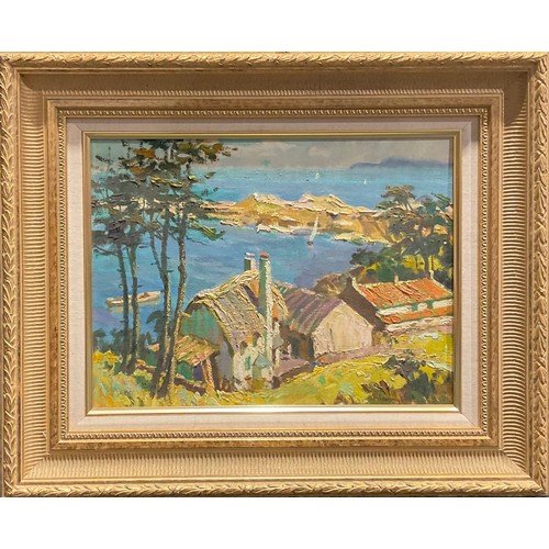 963 - Beatrice Langdon (exb. 1924-1940)
Sunlit Bay
signed, oil on canvas, 29cm x 39cm