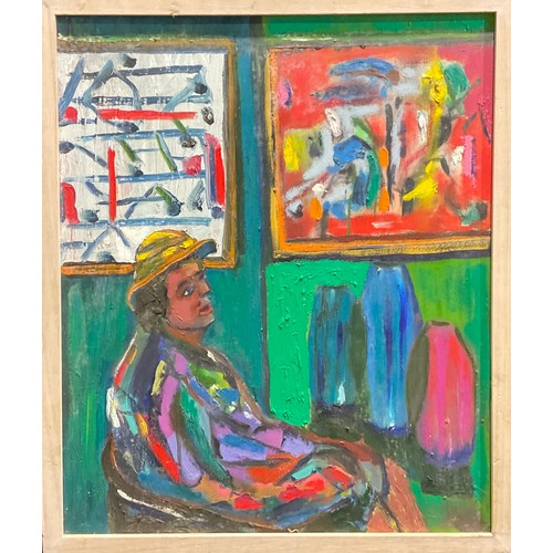 1198 - Modern School
seated figure,
oil on canvas, 59.5cm x 49.5cm