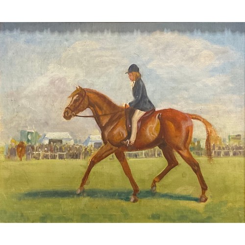 1116 - English School (mid-20th century)
Gymkhana Day, girl on a horse
oil on canvas, 48cm x 58.5cm