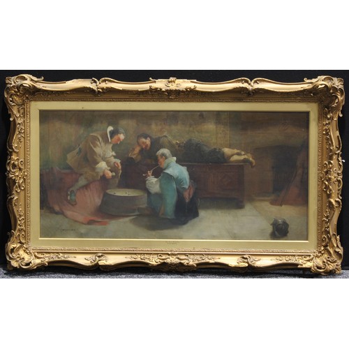 1152 - Frederick Williams Davis (1862-1919)
The Dice Players
signed, dated 1896, oil on canvas, 45cm x 94.5... 