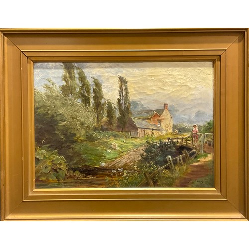 1162 - Henry Peach, Derbyshire artist (fl. 1892–1928)
Farmstead
signed, oil on canvas, 23.5cm x 33.5cm