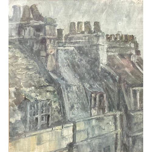 960 - Aubrey Phippen
Rooftops
label to verso, oil on board, 29cm x 26cm