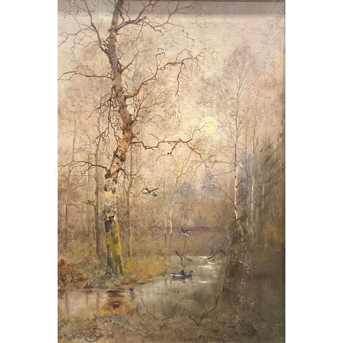 962 - Bailey (19th century)
Ducks in a Misty Woodland
signed, oil on canvas, 44.5cm x 29.5cm