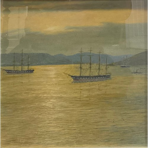 1072 - English School (19th century)
Rigged Ships on a Calm Sea
oil on board, 37cm x 37.5cm