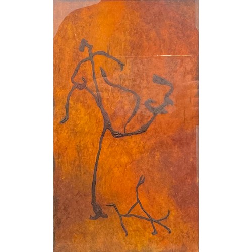 961 - Australian Aboriginal School
Running Figure
oil on board, 37.5cm x 22cm