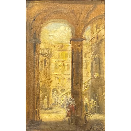 1151 - Frederick Charles Winby (1875-1959)
Renaissance Courtyard, 26.5cm x 16.5cm, oil on canvas laid on bo... 