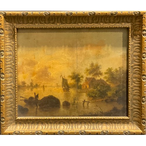 1056 - Dutch School (17th/18th century)
Landscape
oil on oak panel, 14.5cm x 18cm