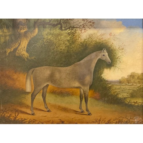 1064 - English School (19th century)
a journeyman equestrian portrait, dappled grey horse,
oil on canvas, 4... 