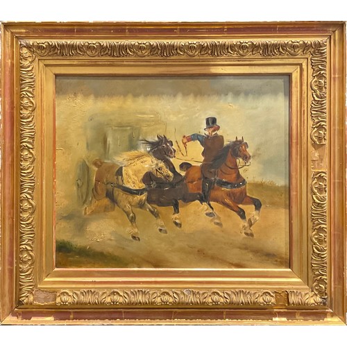 1114 - English School (early 20th century)
Runaway Carriage
oil on panel, 30cm x 36cm