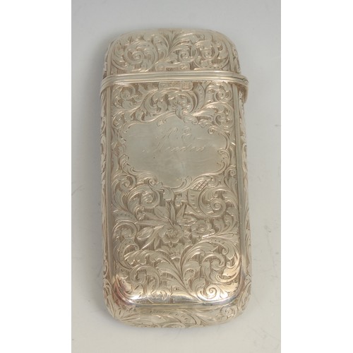 842 - Nathaniel Mills - an early Victorian silver rounded rectangular cigar or cheroot case, engraved with... 