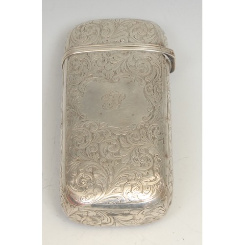 841 - Nathaniel Mills - an early Victorian silver rounded rectangular cigar or cheroot case, engraved with... 