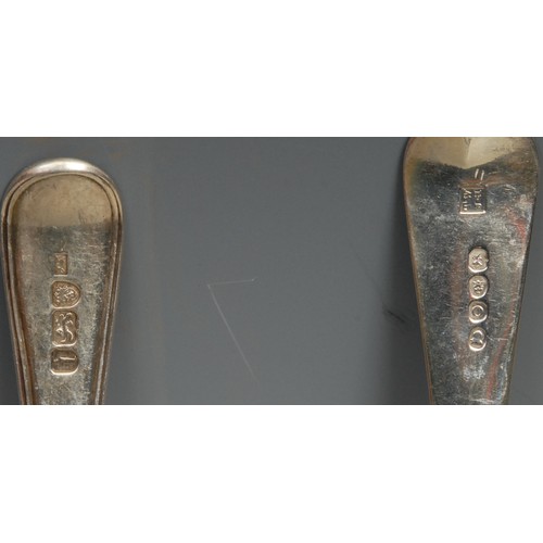 498 - A George III Scottish silver Oar pattern basting spoon, 32cm long, George Fenwick, Edinburgh 1810; o... 